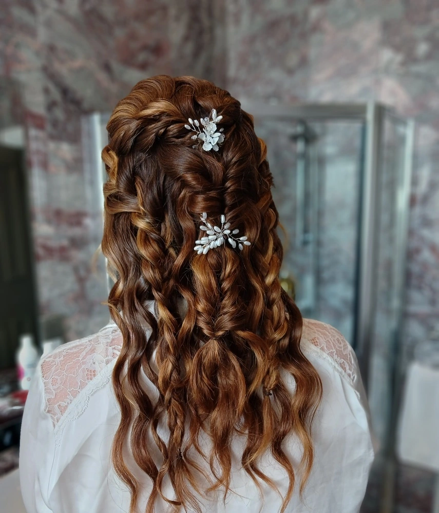 Braided Bridal hairstyle for wavy hair
