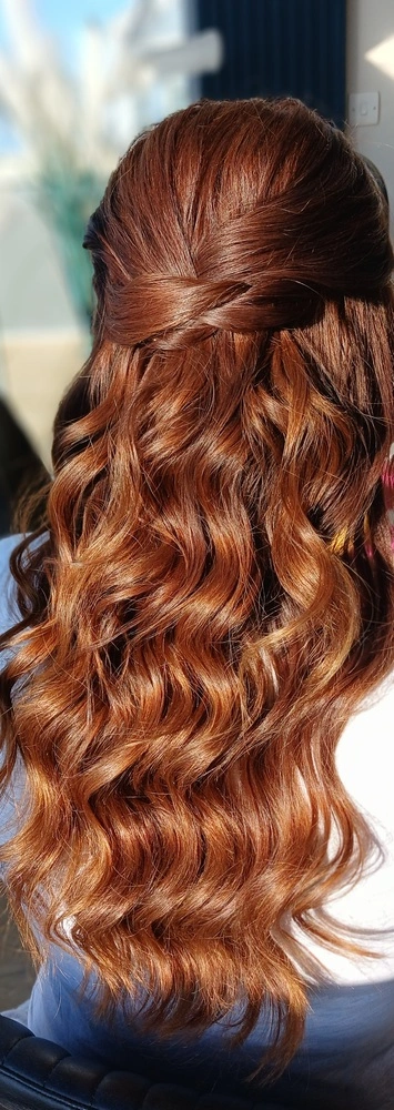 Half up half down hairstyle